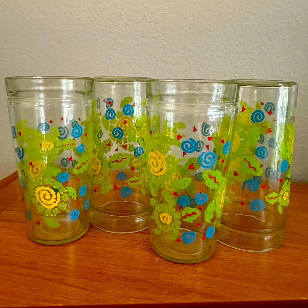 Vintage Anchor Hocking - Peanut Butter / Jelly jar drinking glasses